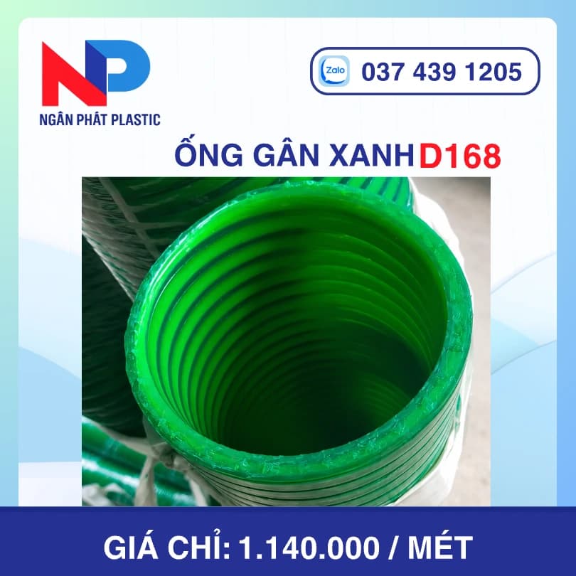 Ống Gân Xanh D168