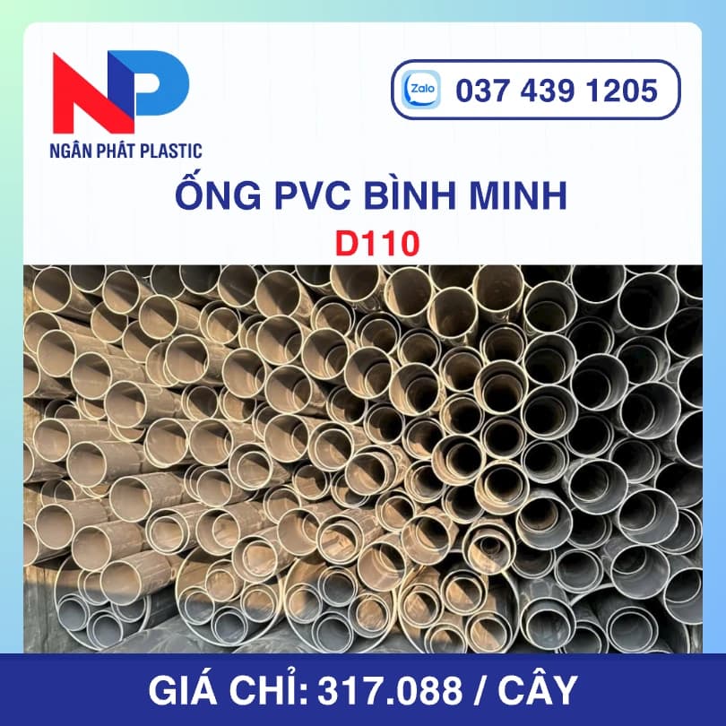 Ống Nhựa uPVC D110 Bình Minh