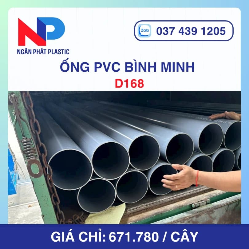 Ống Nhựa uPVC D168 Bình Minh