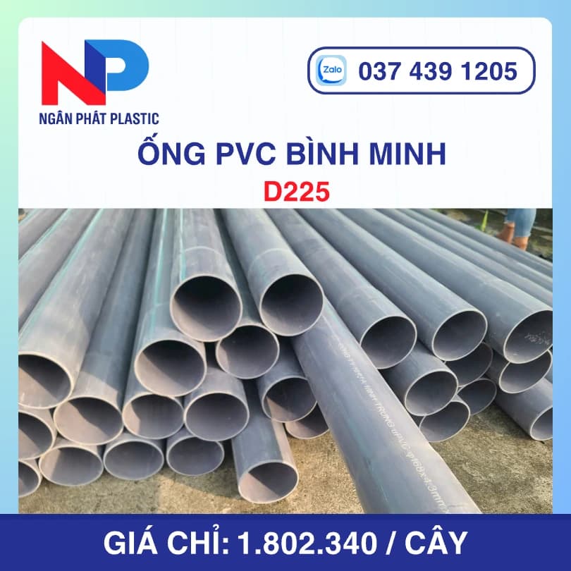 Ống Nhựa uPVC D225 Bình Minh