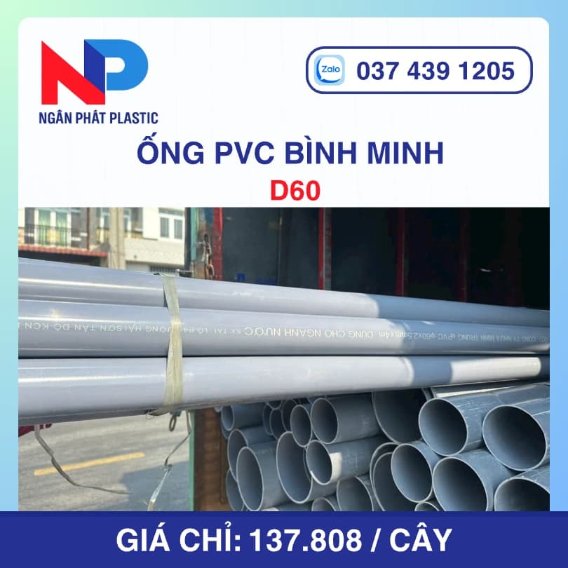 Ống Nhựa uPVC D60 Bình Minh