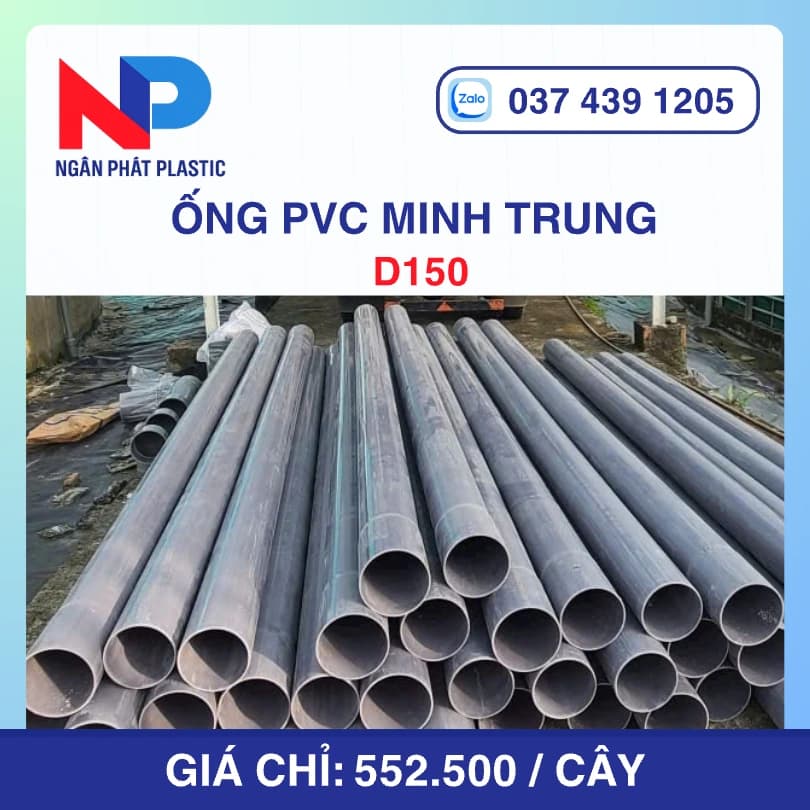 Ống Nhựa UPVC D150 Minh Trung Bơm Cát