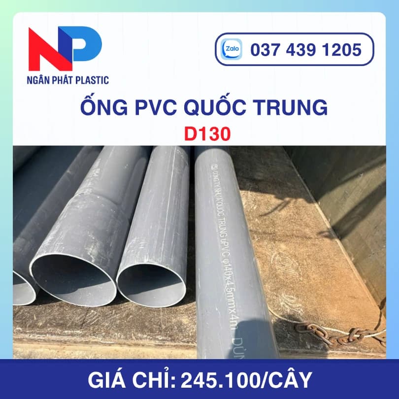 Ống Nhựa D130 Quốc Trung