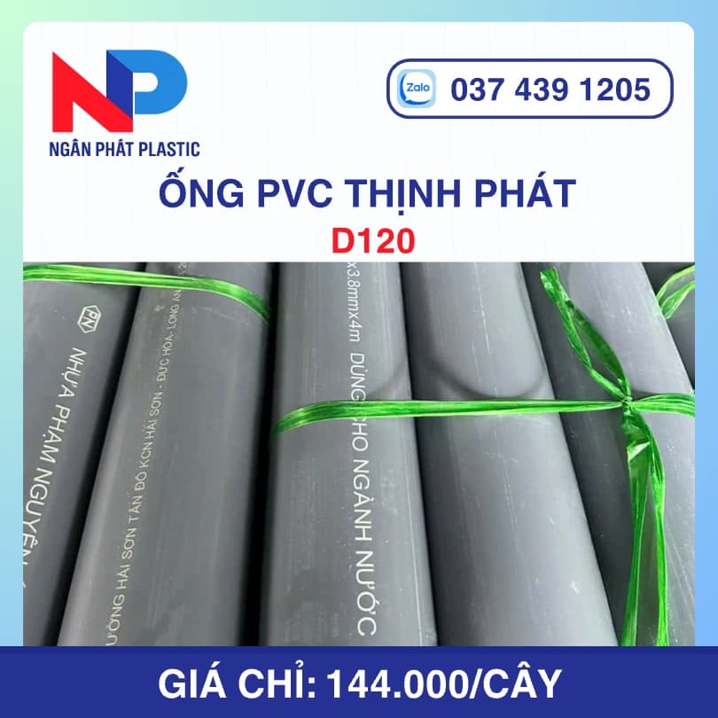 Ống Nhựa uPVC D120 Thịnh Phát