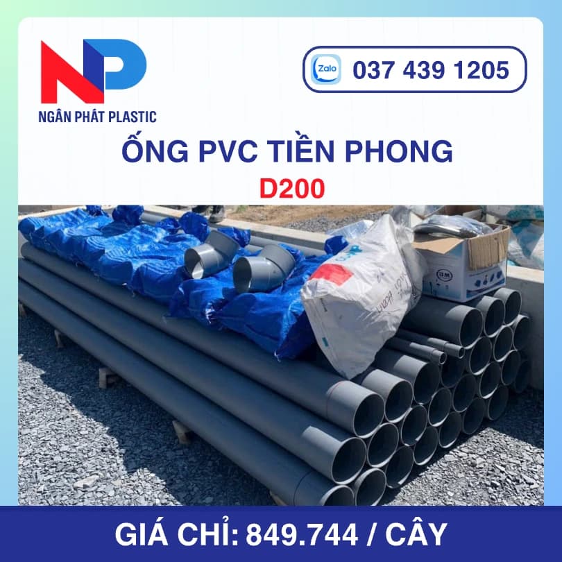 Ống PVC D200 Nhựa Tiền Phong
