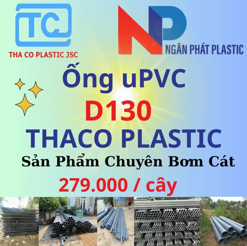 Ống Nhựa PVC D130 Bơm Cát Thaco