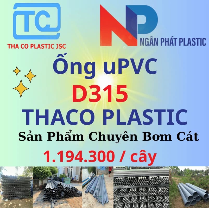 Ống Nhựa PVC D315 Bơm Cát Thaco