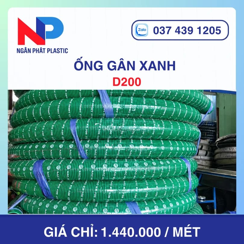 Ống Gân Xanh D200