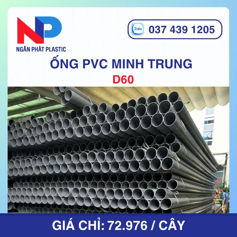 Ống Nhựa UPVC D60 Minh Trung Bơm Cát